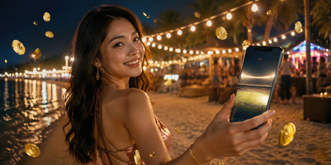 Người chơi cá cược thể thao trên bãi biển Phú Quốc với điện thoại di động