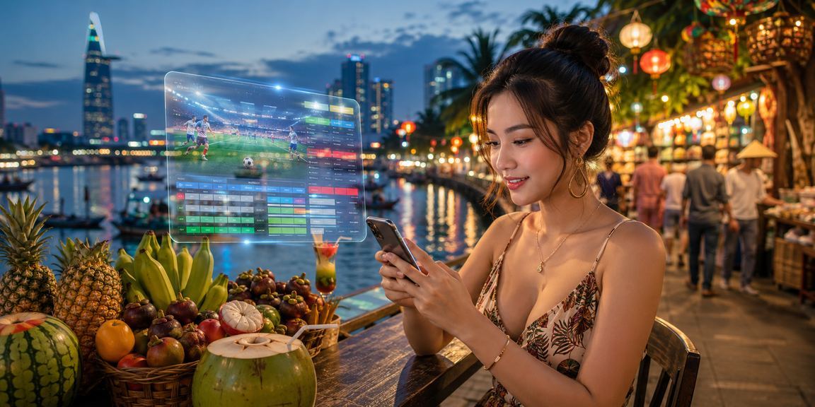 Người dùng Sài Gòn trải nghiệm casino trực tuyến trên điện thoại tại bãi biển