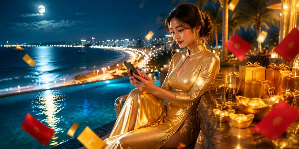 Giao diện khuyến mãi hutbet tại Vũng Tàu – phong bì đỏ và tà áo dài